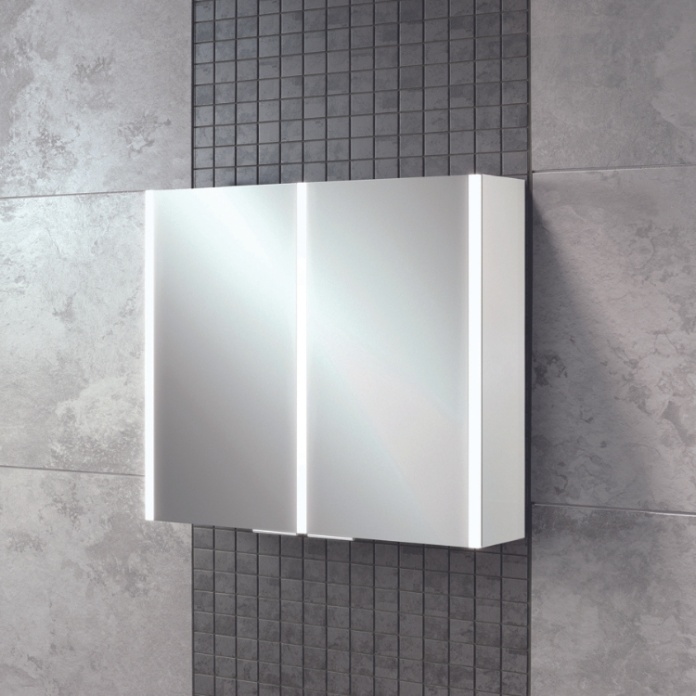 Close up product image of the HIB Xenon 800mm LED Mirror Cabinet